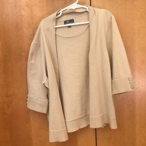 JM collection beige cardigan
